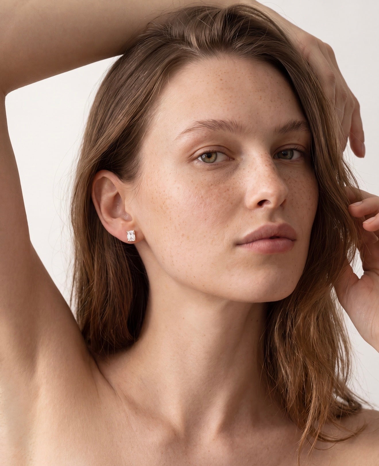 Emerald Cut Diamond Studs