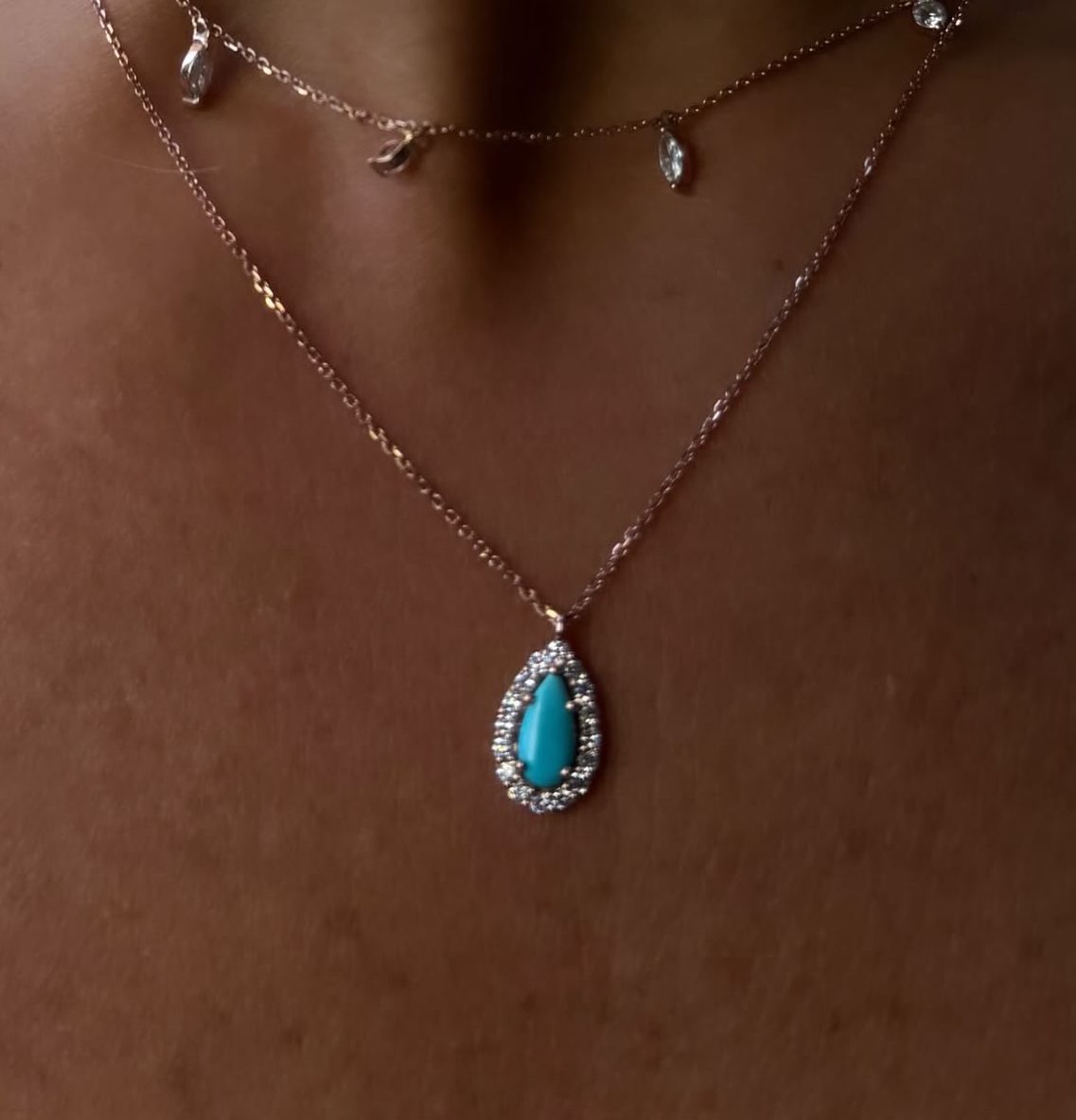 Turquoise Diamond Drop