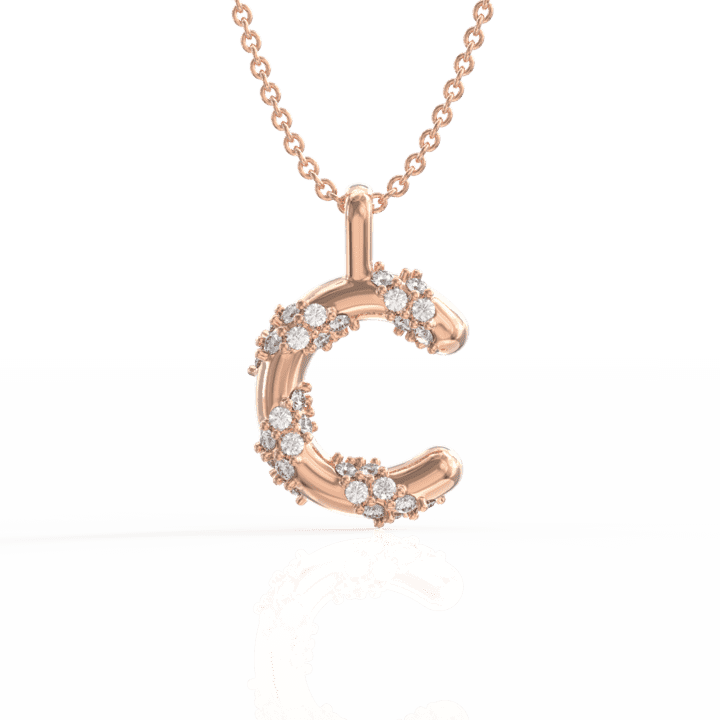 Mini initial letter pendant necklace