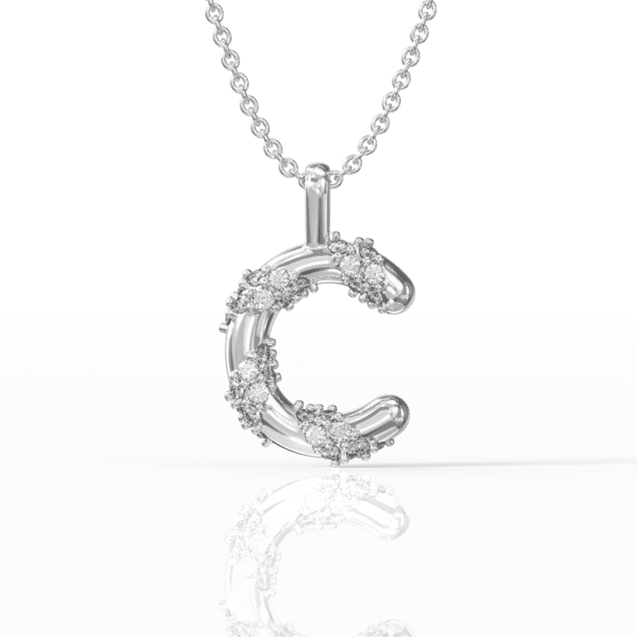 Mini initial letter pendant necklace