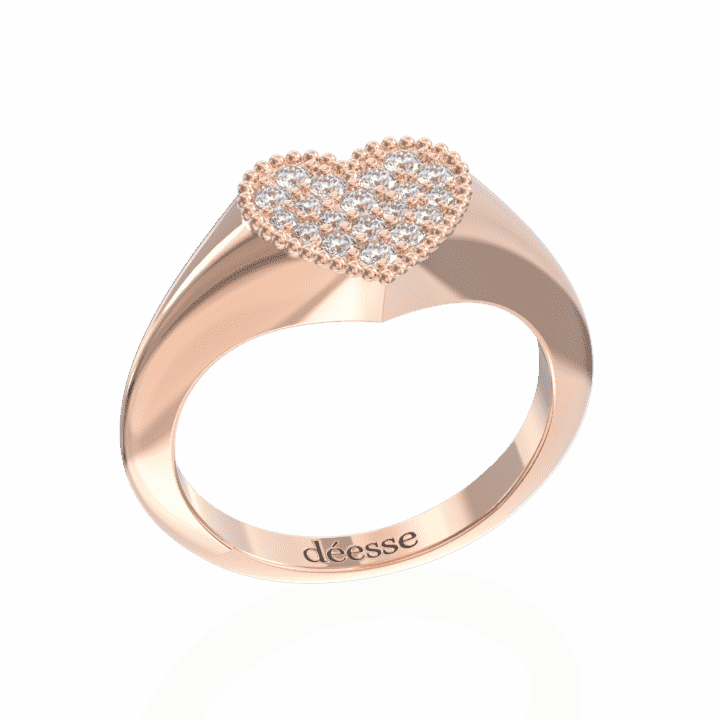 Heart ring pave