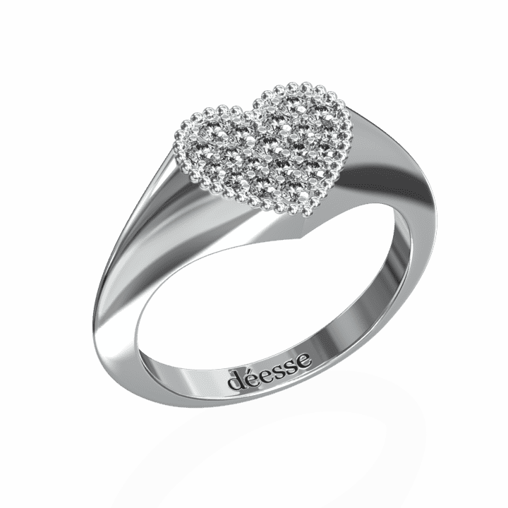 Heart ring pave
