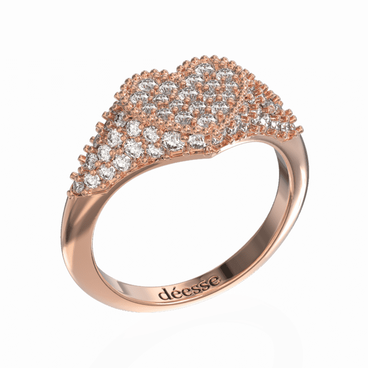 Heart ring full pave