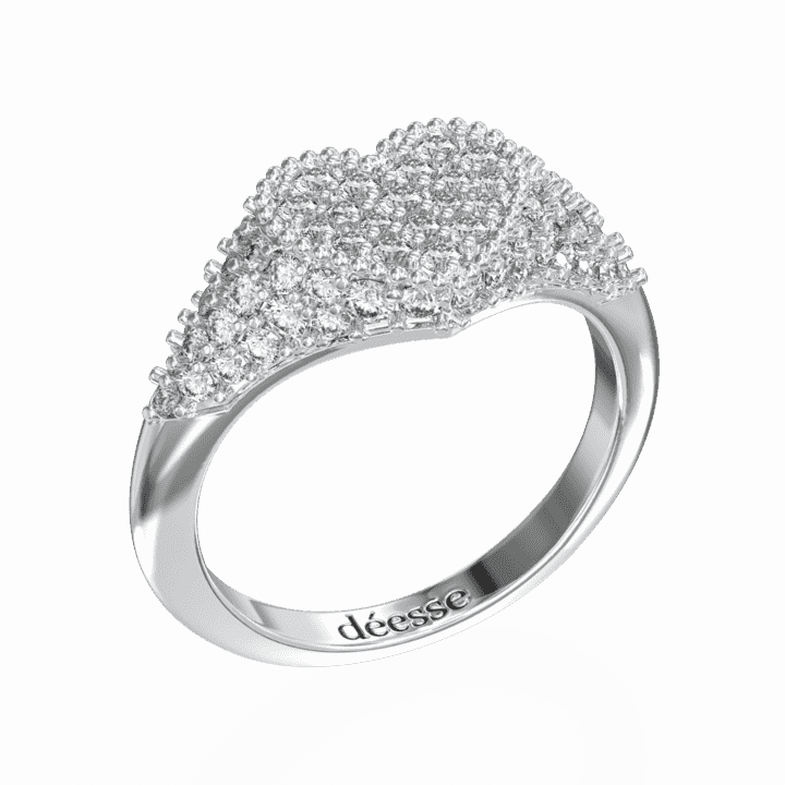 Heart ring full pave