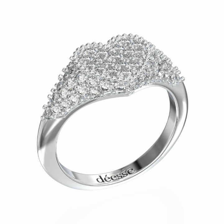 Heart ring full pave