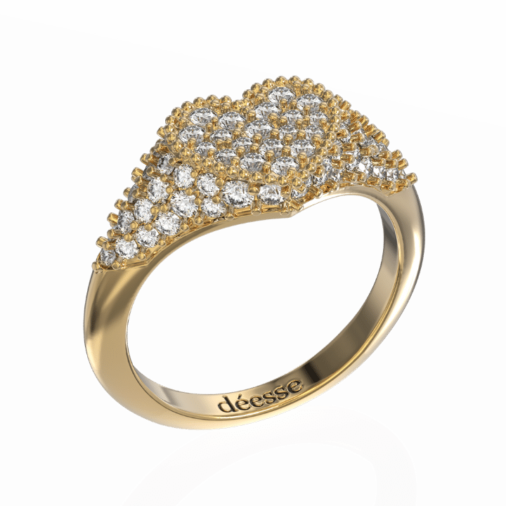 Heart ring full pave