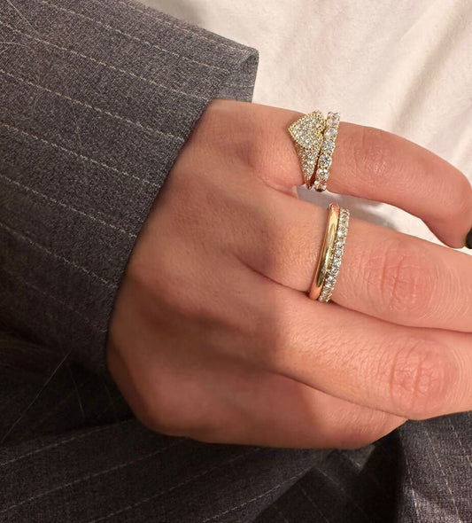 Heart ring full pave